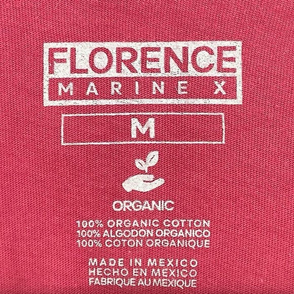 NEW Florence Marine X Size Medium GOTAE Organic T-Shirt Maroon Tee $30 msrp M4-2 - Picture 5 of 10